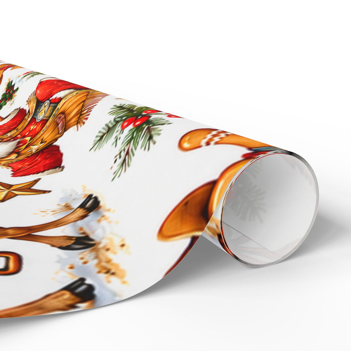 Cowboy Santa & Gingerbread Gang Christmas Wrapping Paper