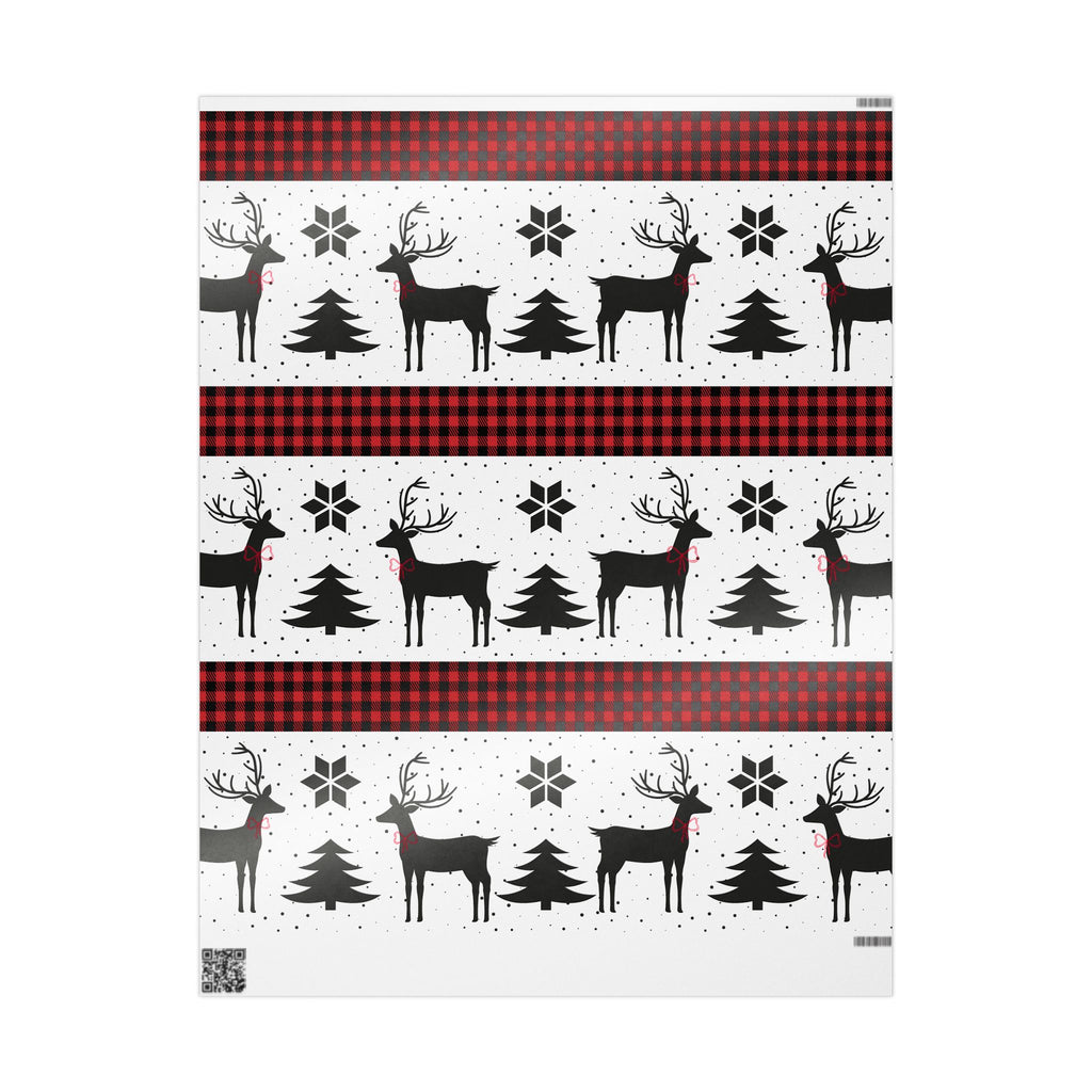 Plaid Tidings! Deer & Buffalo Check Christmas Wrapping Paper