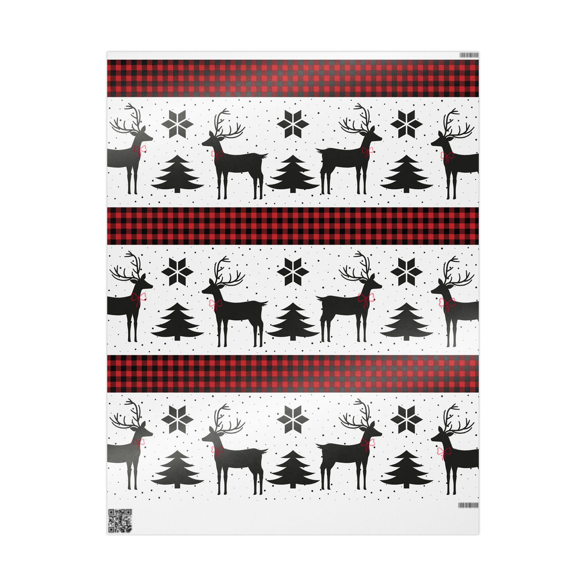 Plaid Tidings! Deer & Buffalo Check Christmas Wrapping Paper
