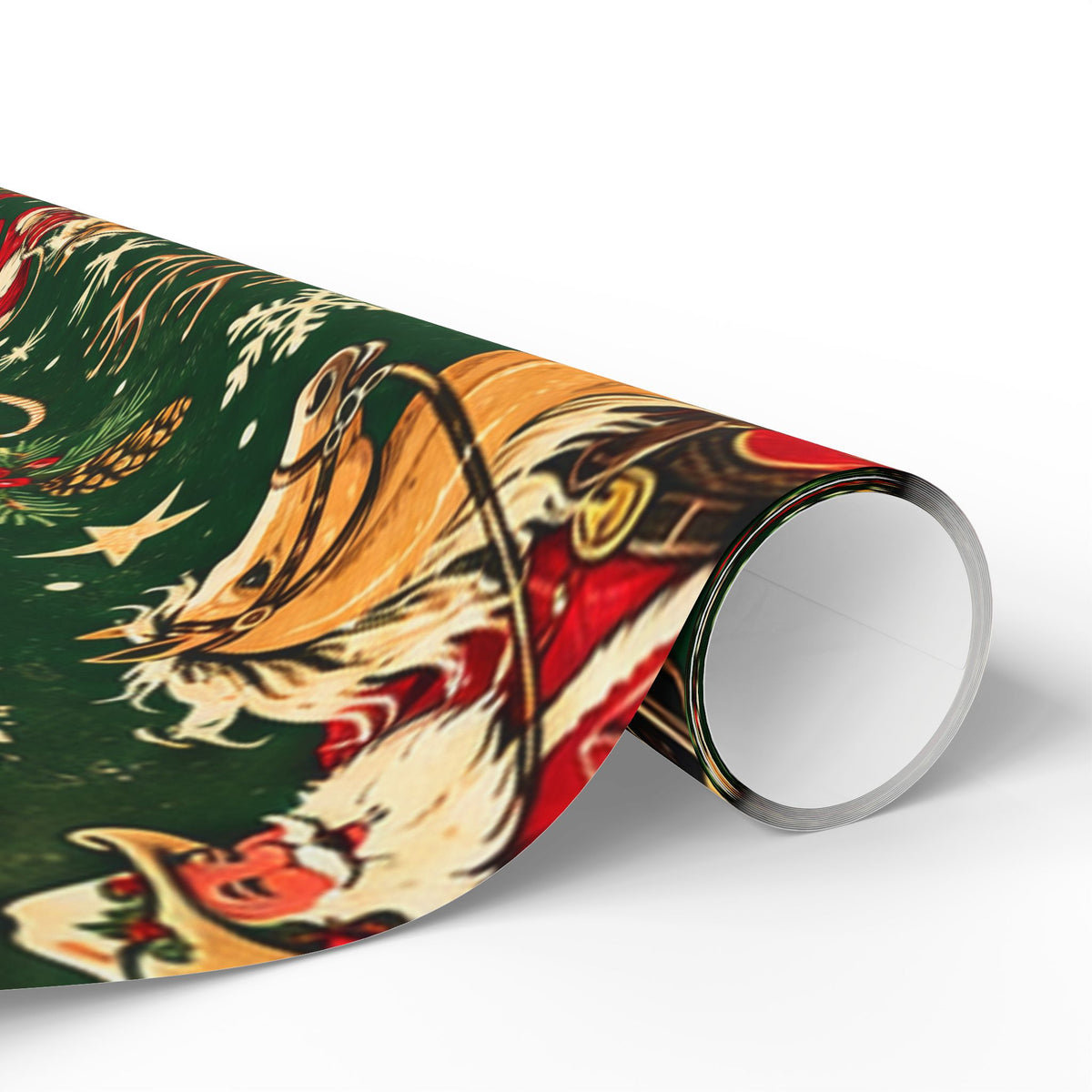 Santa’s Reindeer Roundup Western Christmas Wrapping Paper