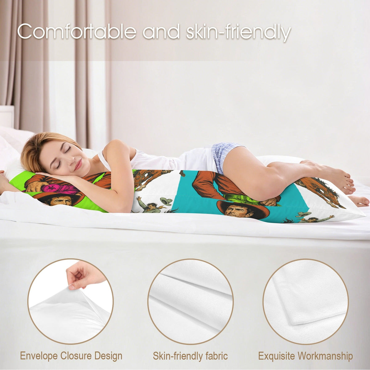 The Last Roundup Bronc Rider Body Pillow Cover
