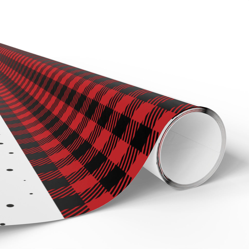 Plaid Tidings! Deer & Buffalo Check Christmas Wrapping Paper