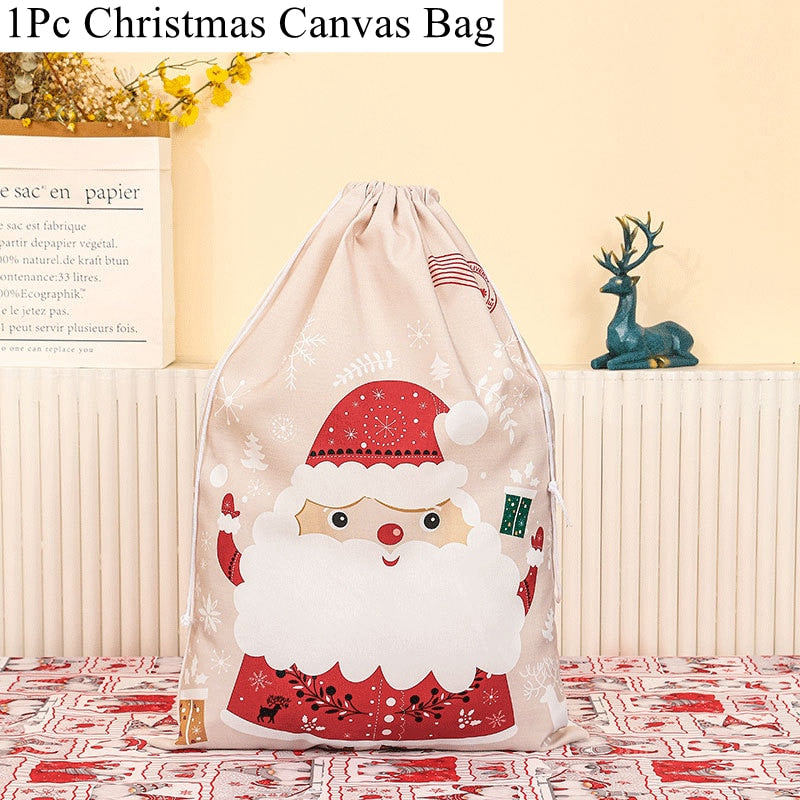 Christmas Bag New Year Christmas Canvas Gift Bag