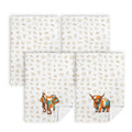 Baha Ranch Set of 4 Minimalistic Western Highland Cow Cattle Brands Kitchen Towels
