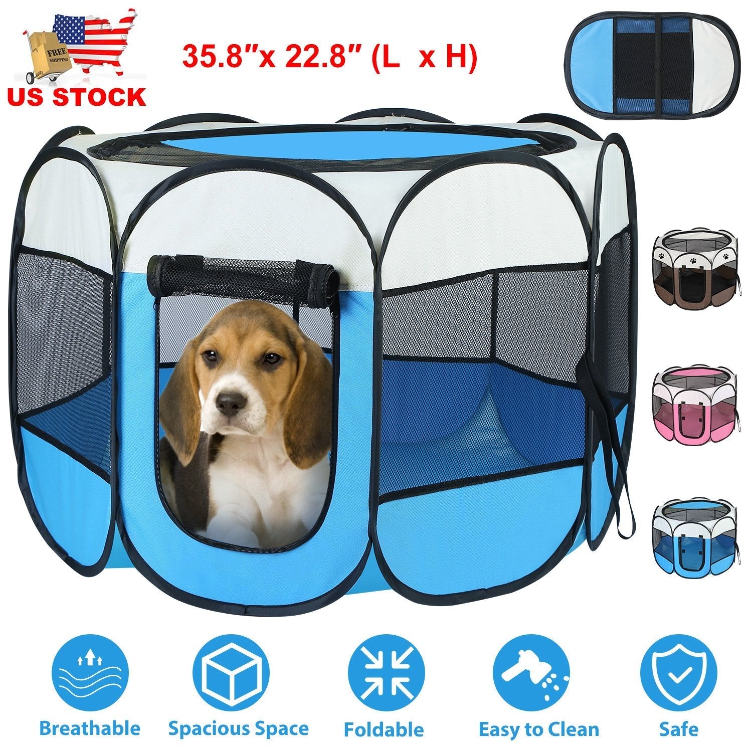 Portable Foldable Pet Tent Exercise Pen