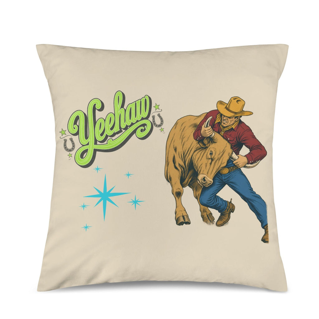 Baha Ranch The Last Roundup Steer Wrestler Velvety Soft Throw Pillow Cover