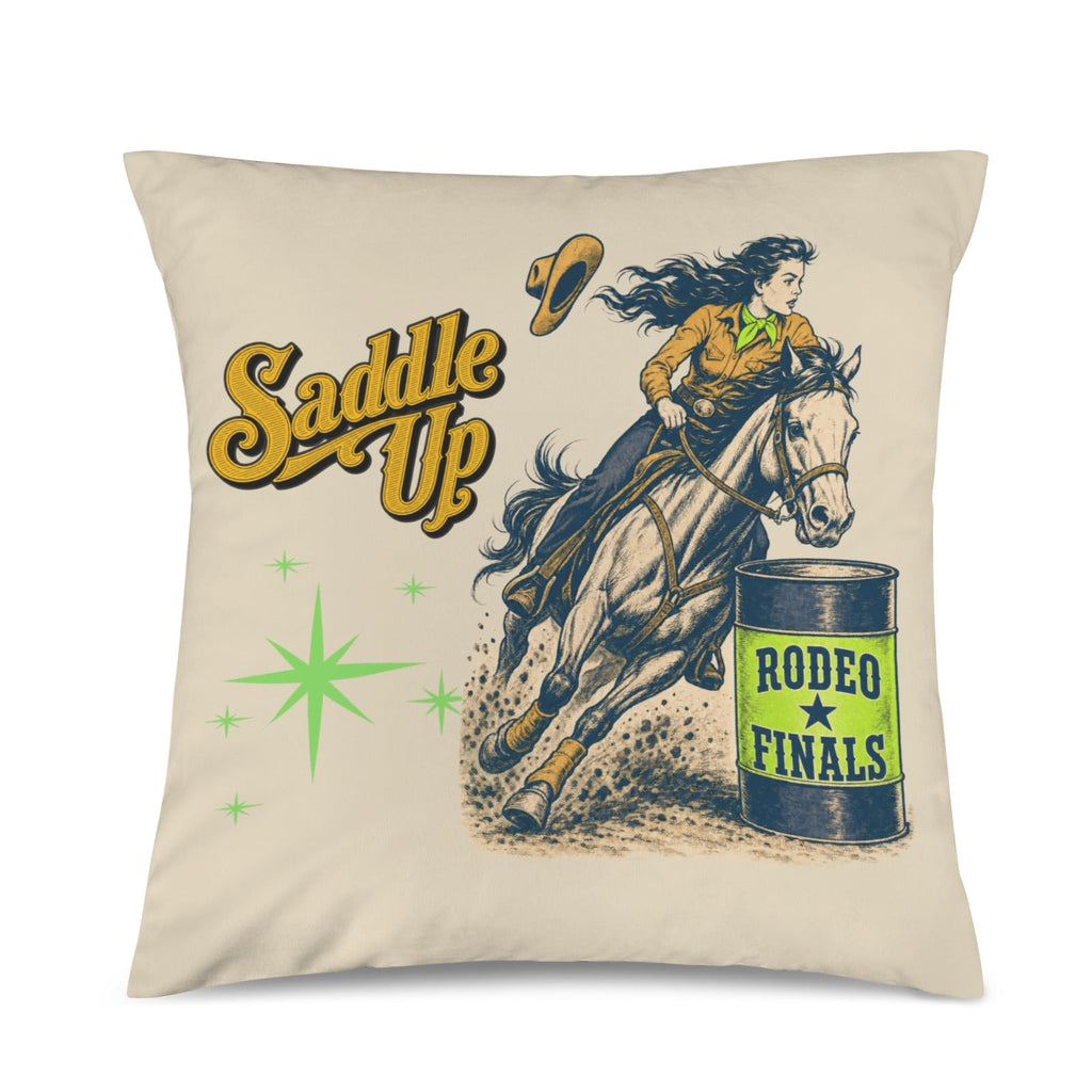 Baha Ranch Velvety Soft The Last Roundup Barrel Racer Throw Pillow Cover