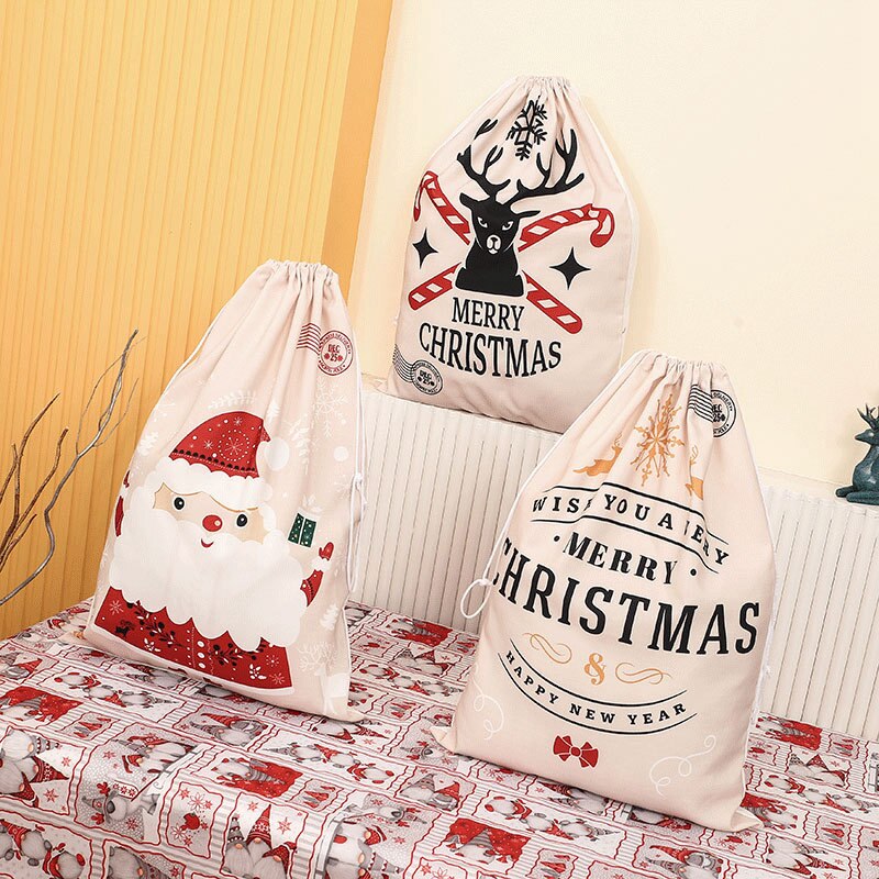 Christmas Bag New Year Christmas Canvas Gift Bag