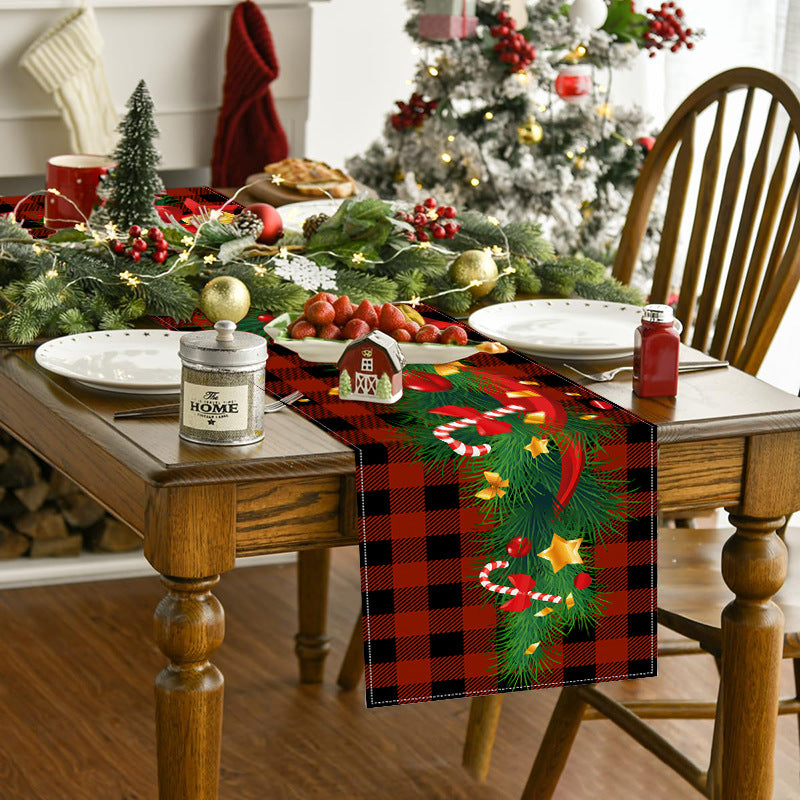 Christmas Candy Cane Table Runner