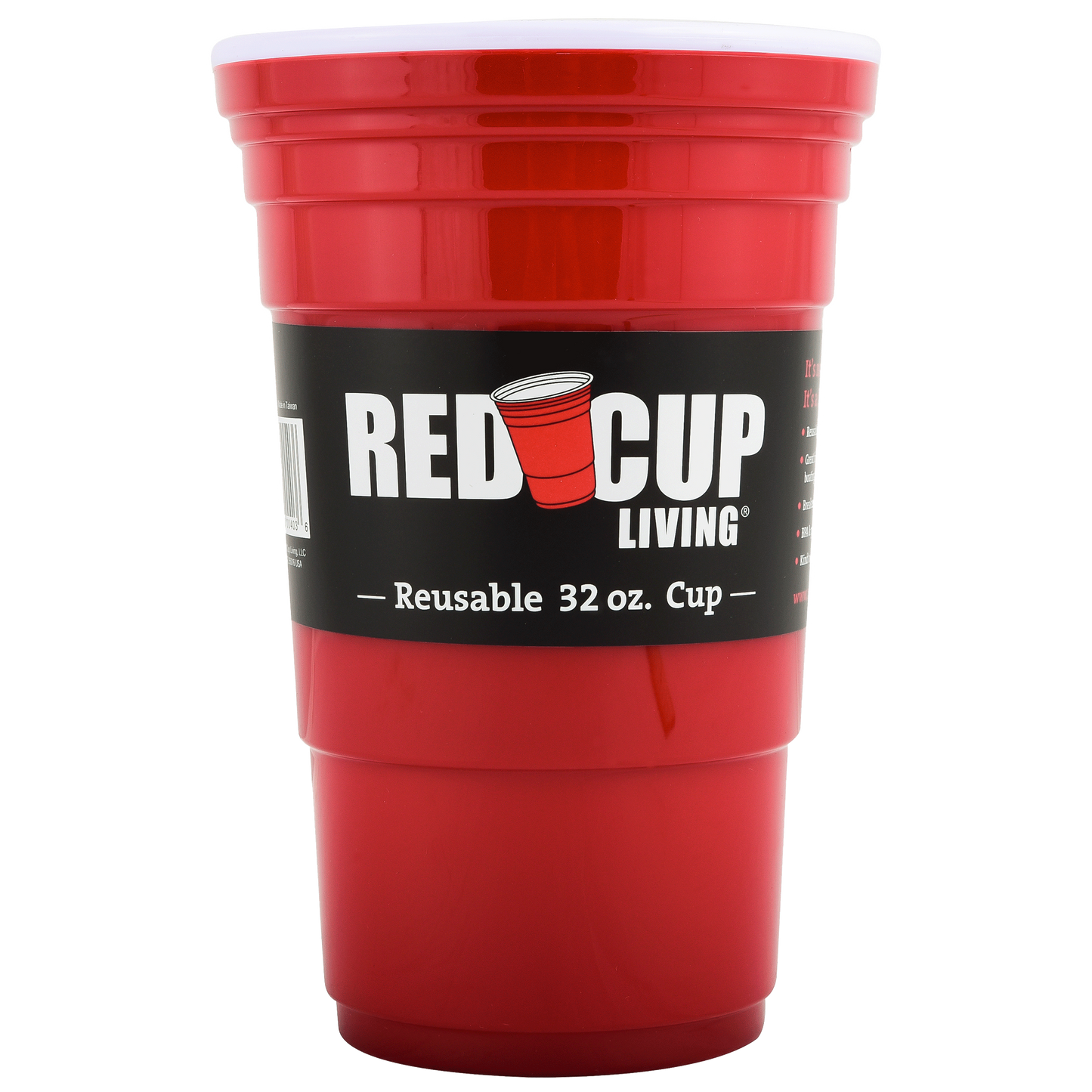 Pack of 6 – 32oz Reusable Party Cups, Unbreakable & Leakproof, BPA-Free for Outdoors
