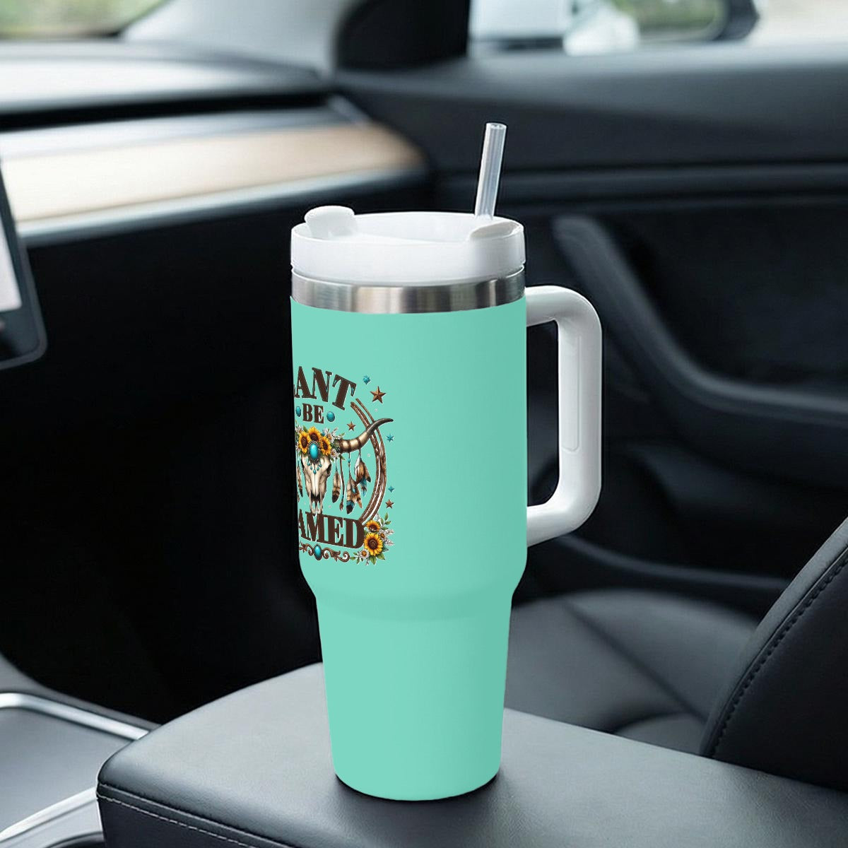 Can't Be Tamed – 40 oz Western Turquoise Tumbler