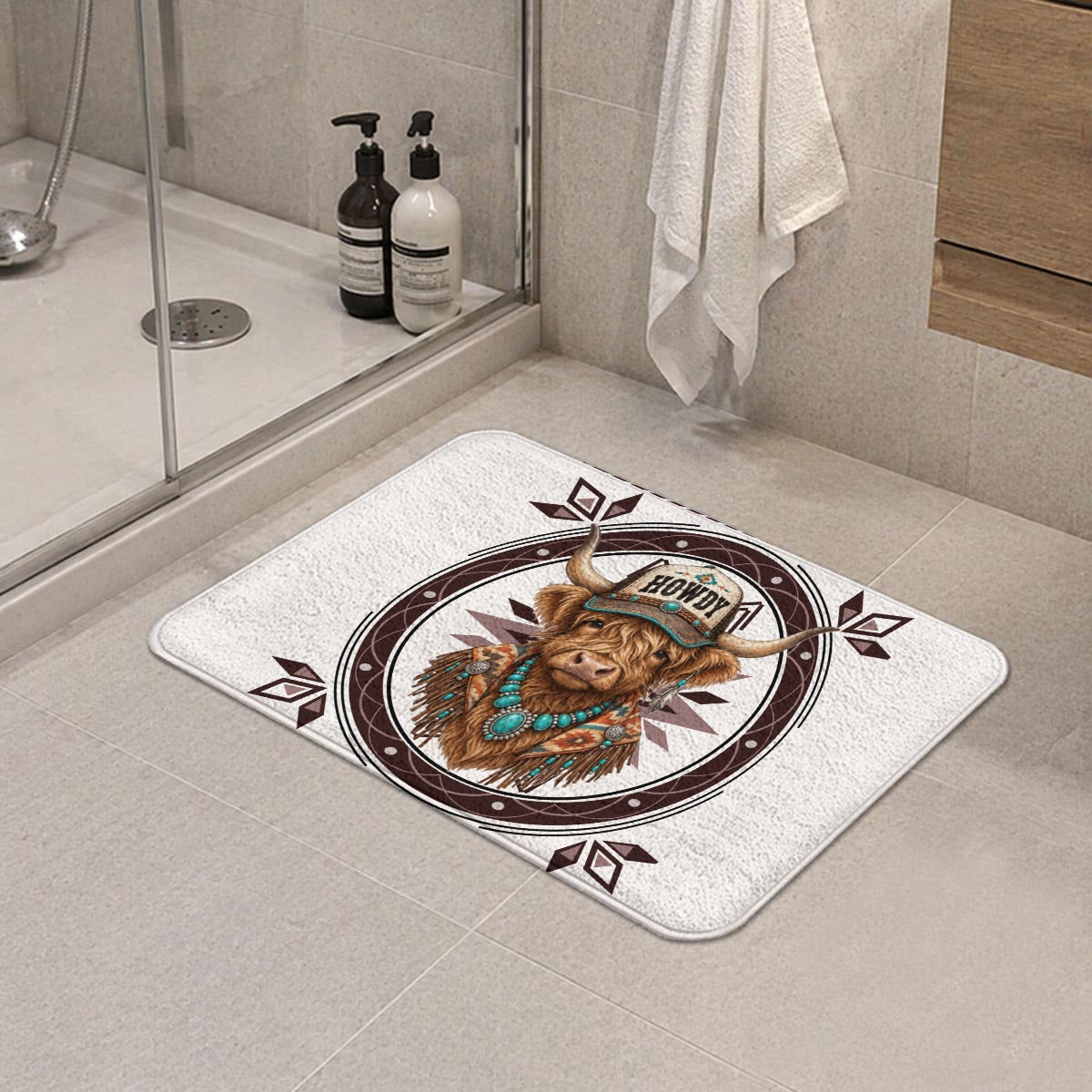 Highland Cow Western Mat