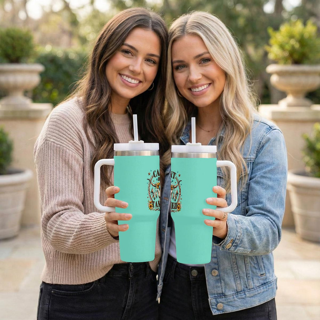 Can't Be Tamed – 40 oz Western Turquoise Tumbler
