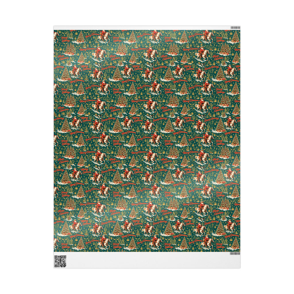Cowboy Santa Western Christmas Wrapping Paper