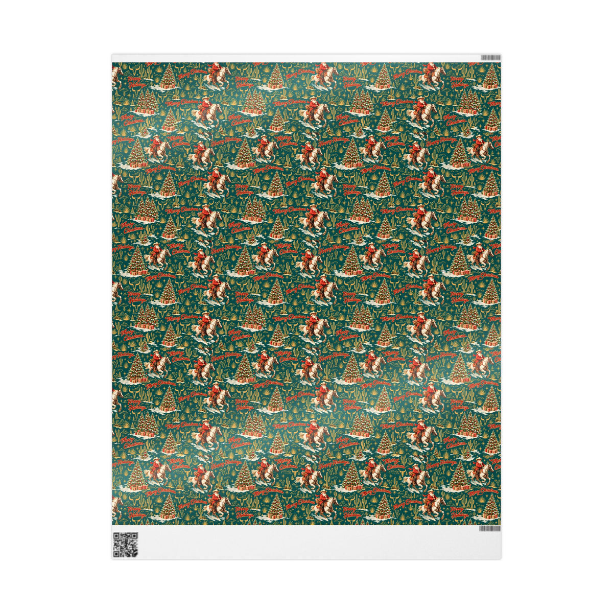 Cowboy Santa Western Christmas Wrapping Paper