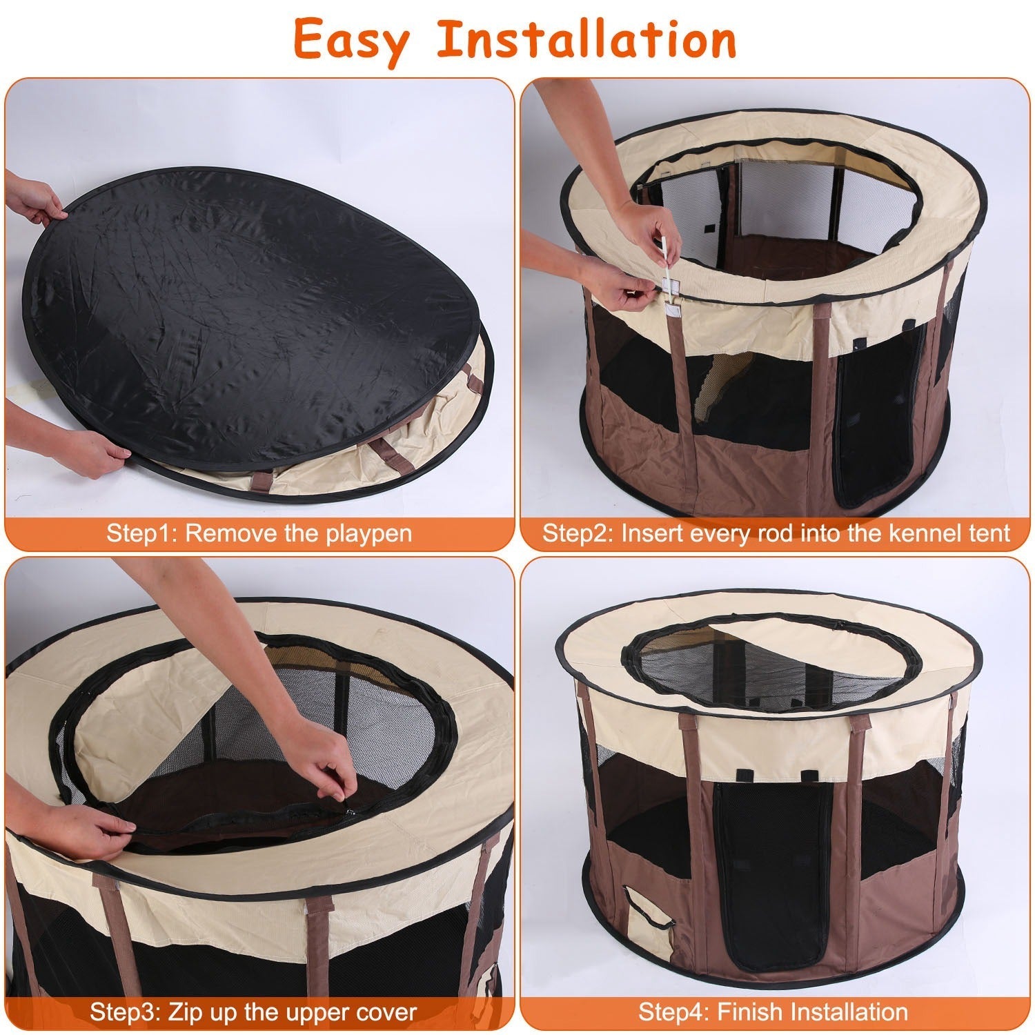 Foldable Playpen for Dog with Carry Bag