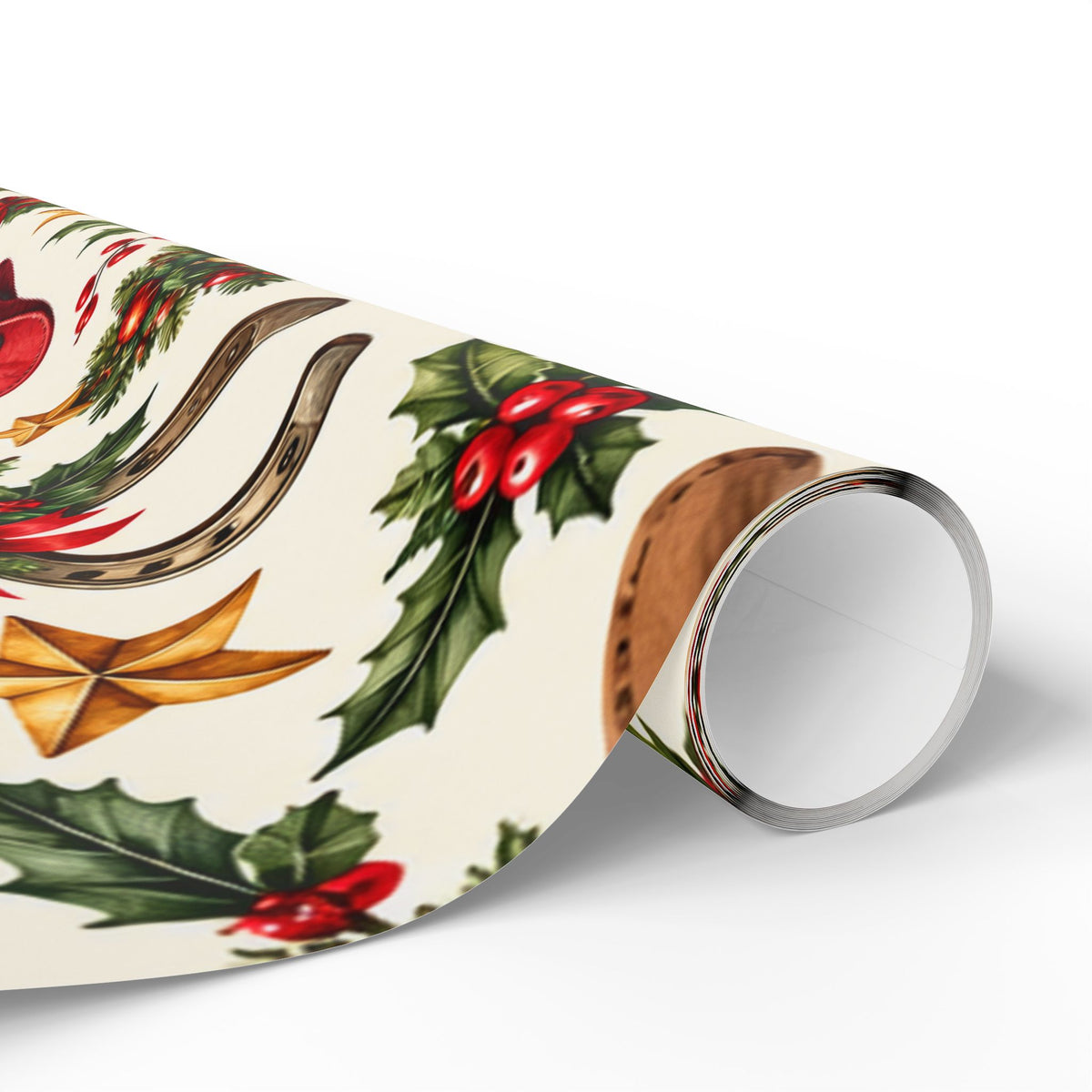 Christmas Hats & Horseshoes Wrapping Paper