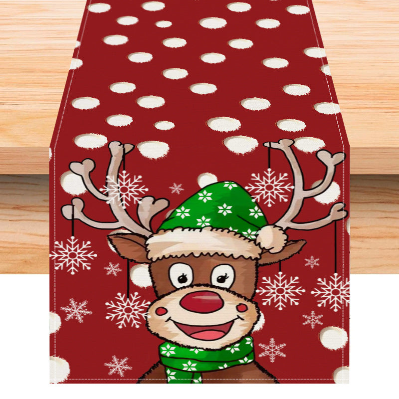 Christmas Cartoon Reindeer Table Runner