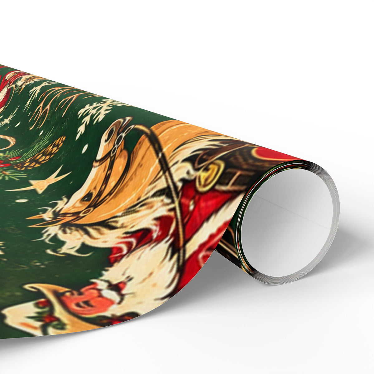 Santa’s Reindeer Roundup Western Christmas Wrapping Paper
