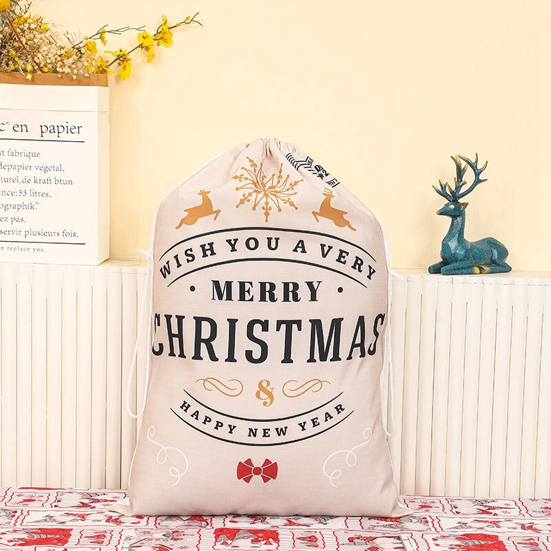 Christmas Bag New Year Christmas Canvas Gift Bag