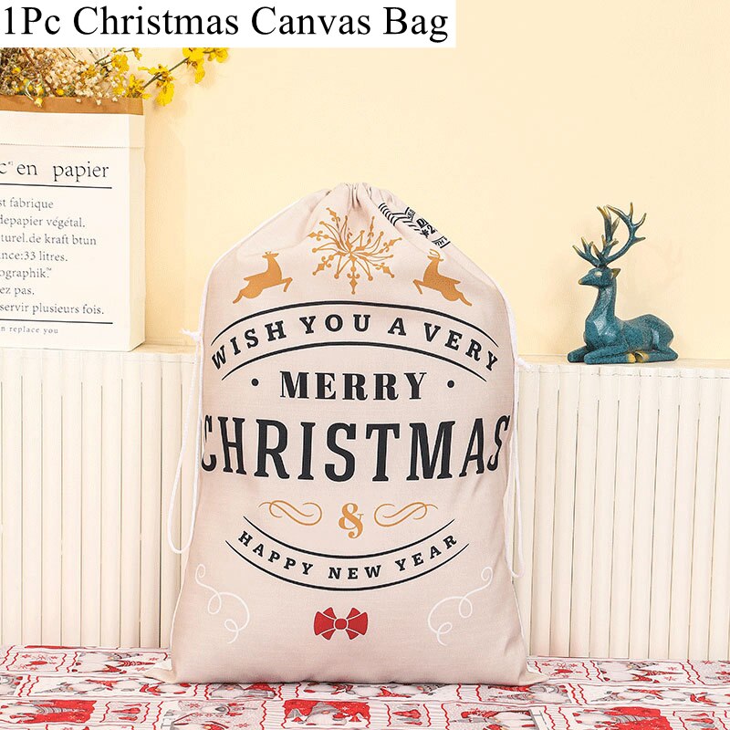 Christmas Bag New Year Christmas Canvas Gift Bag