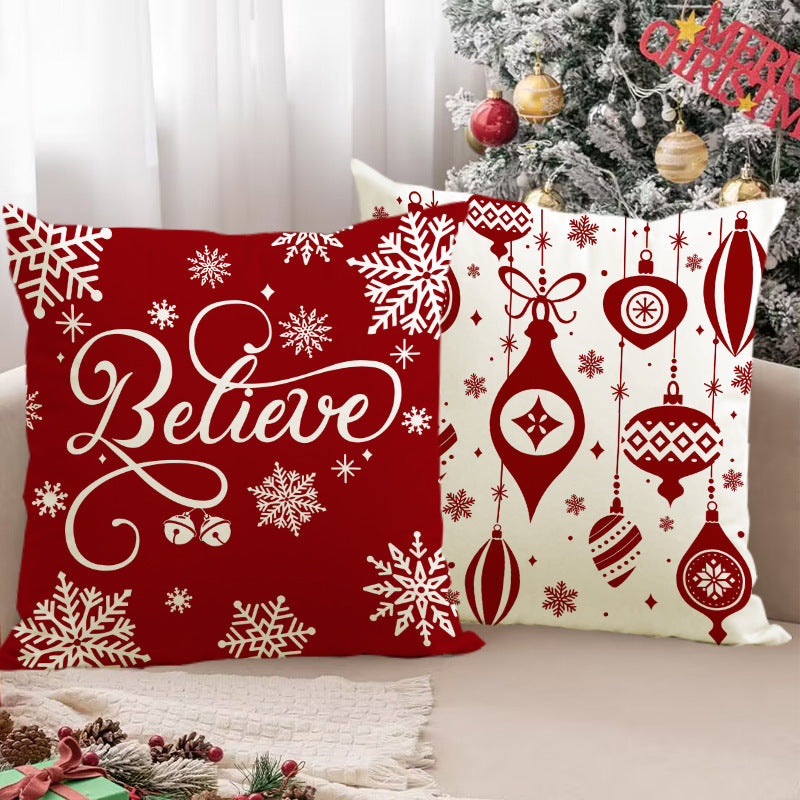 Christmas red ball pillow cover Christmas holiday