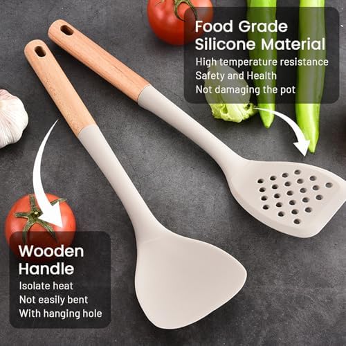 Silicone Cooking Utensils Set 8 Piece with Holder