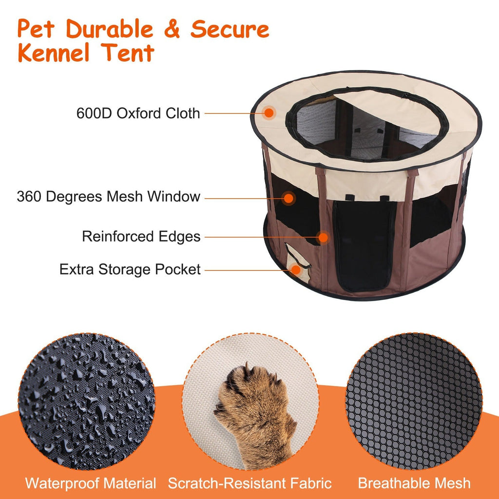 Foldable Playpen for Dog with Carry Bag