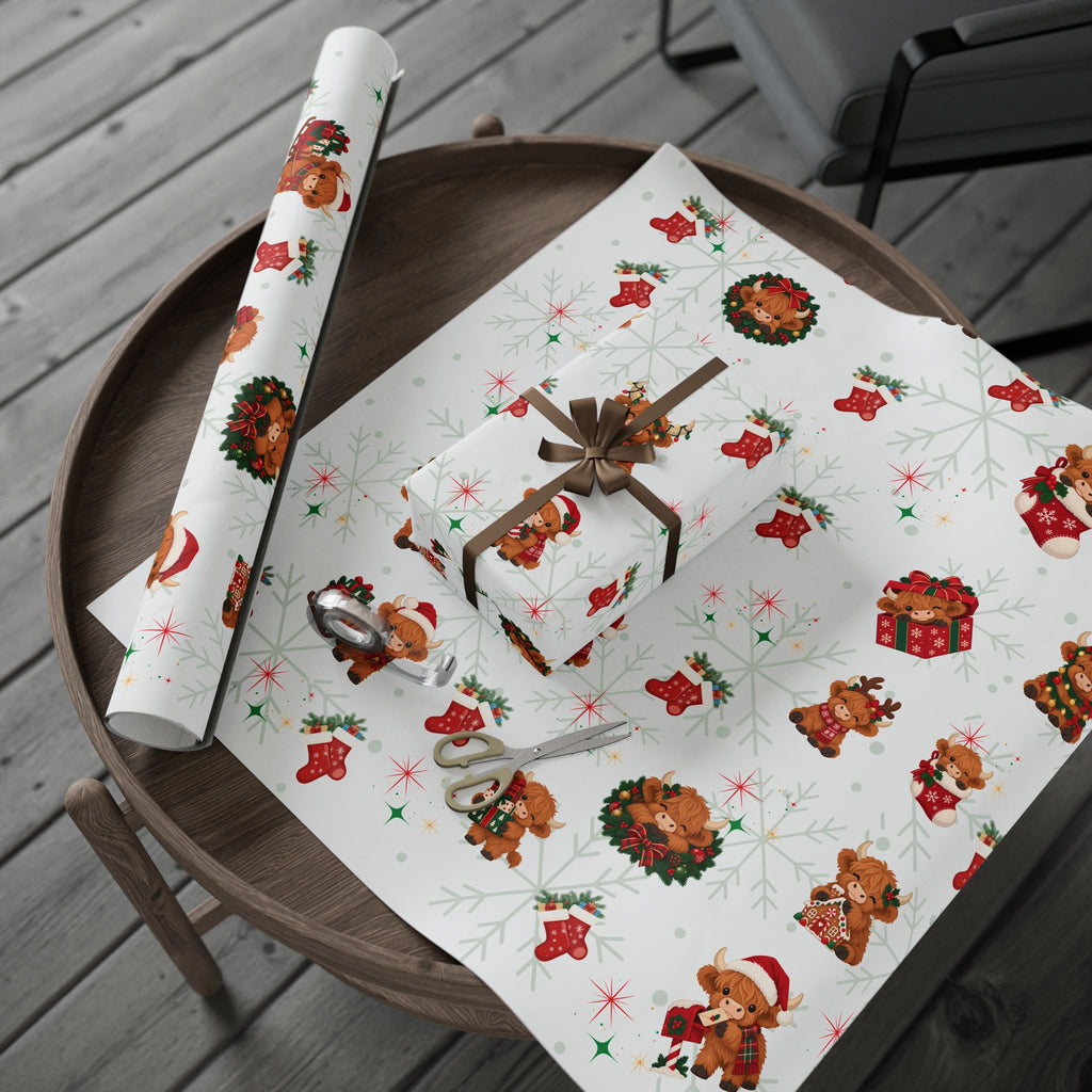 Highland Cow Christmas Wrapping Paper