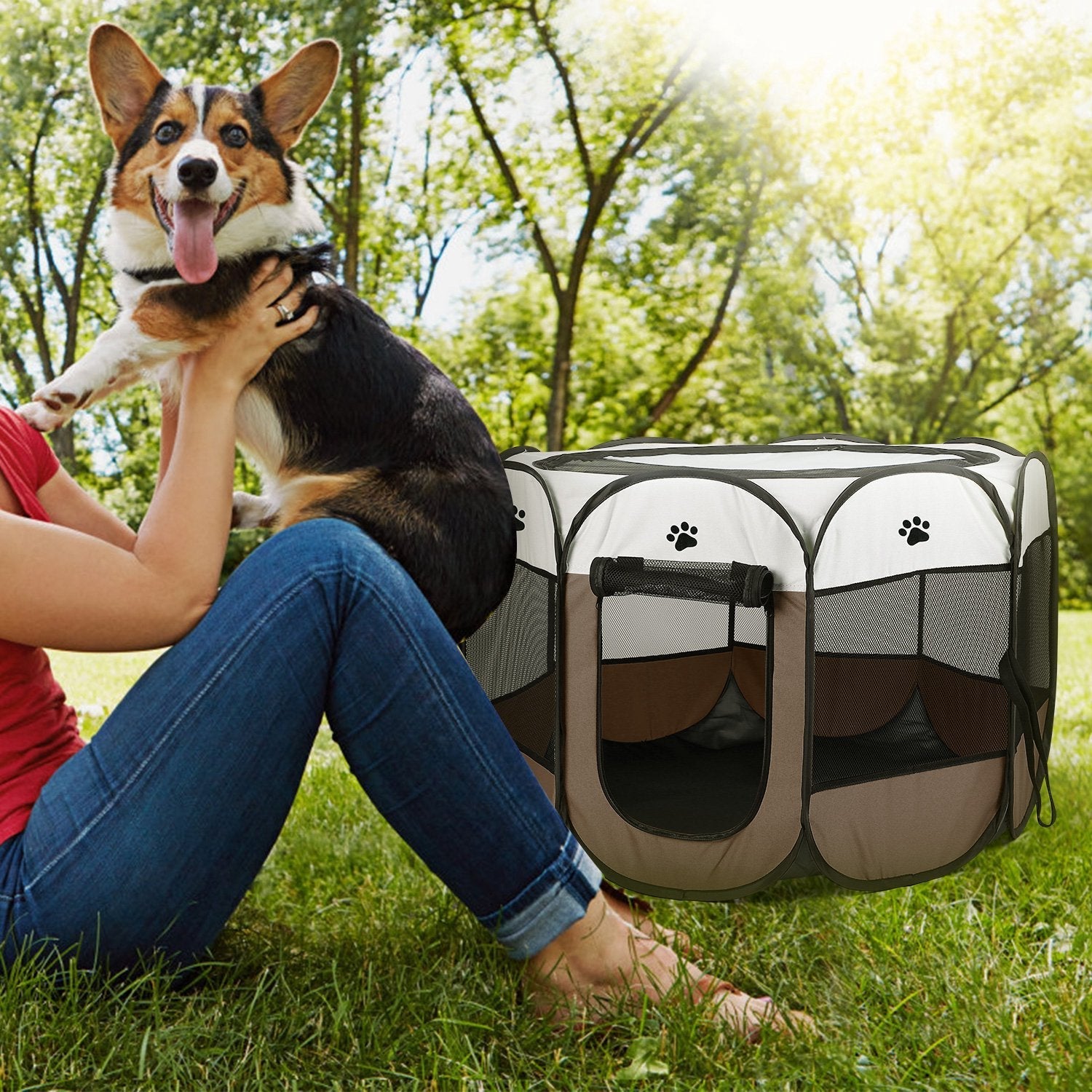 Portable Foldable Pet Tent Exercise Pen