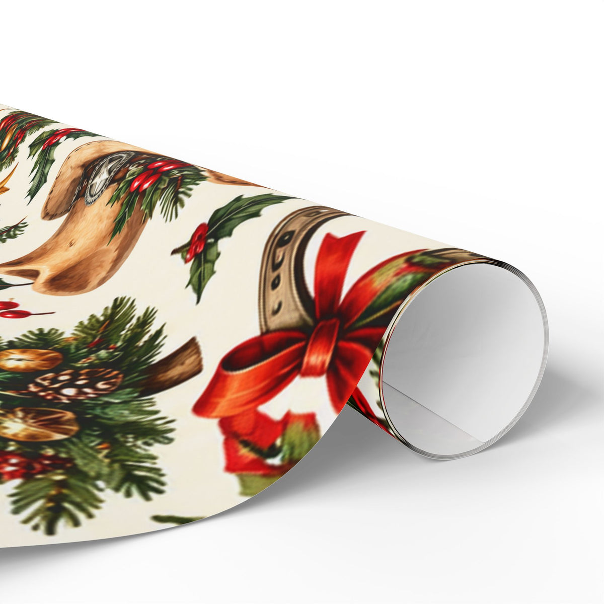 Christmas Hats & Horseshoes Wrapping Paper