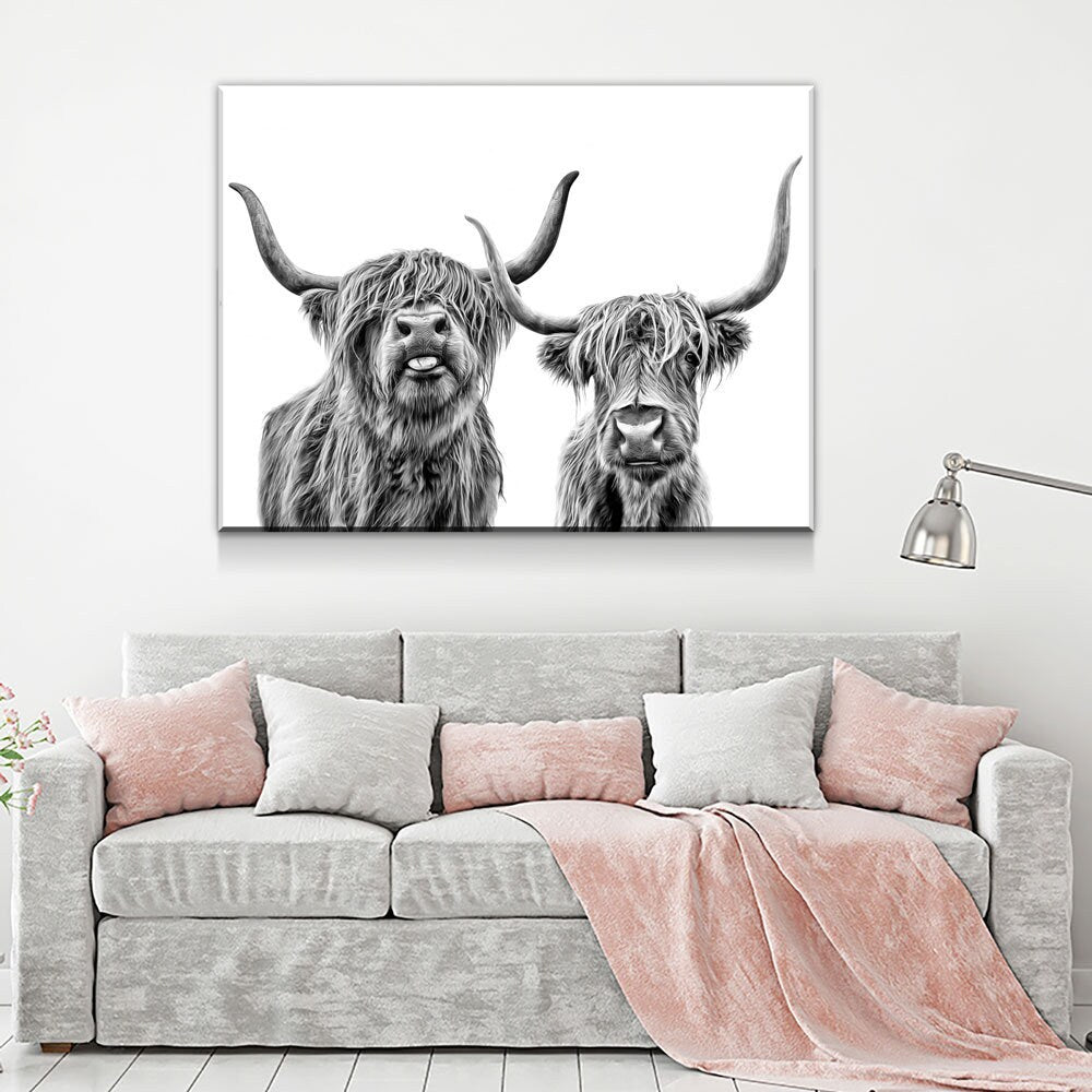 Highland Cows Canvas Wall Art