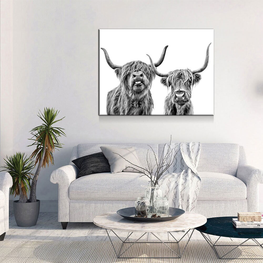 Highland Cows Canvas Wall Art