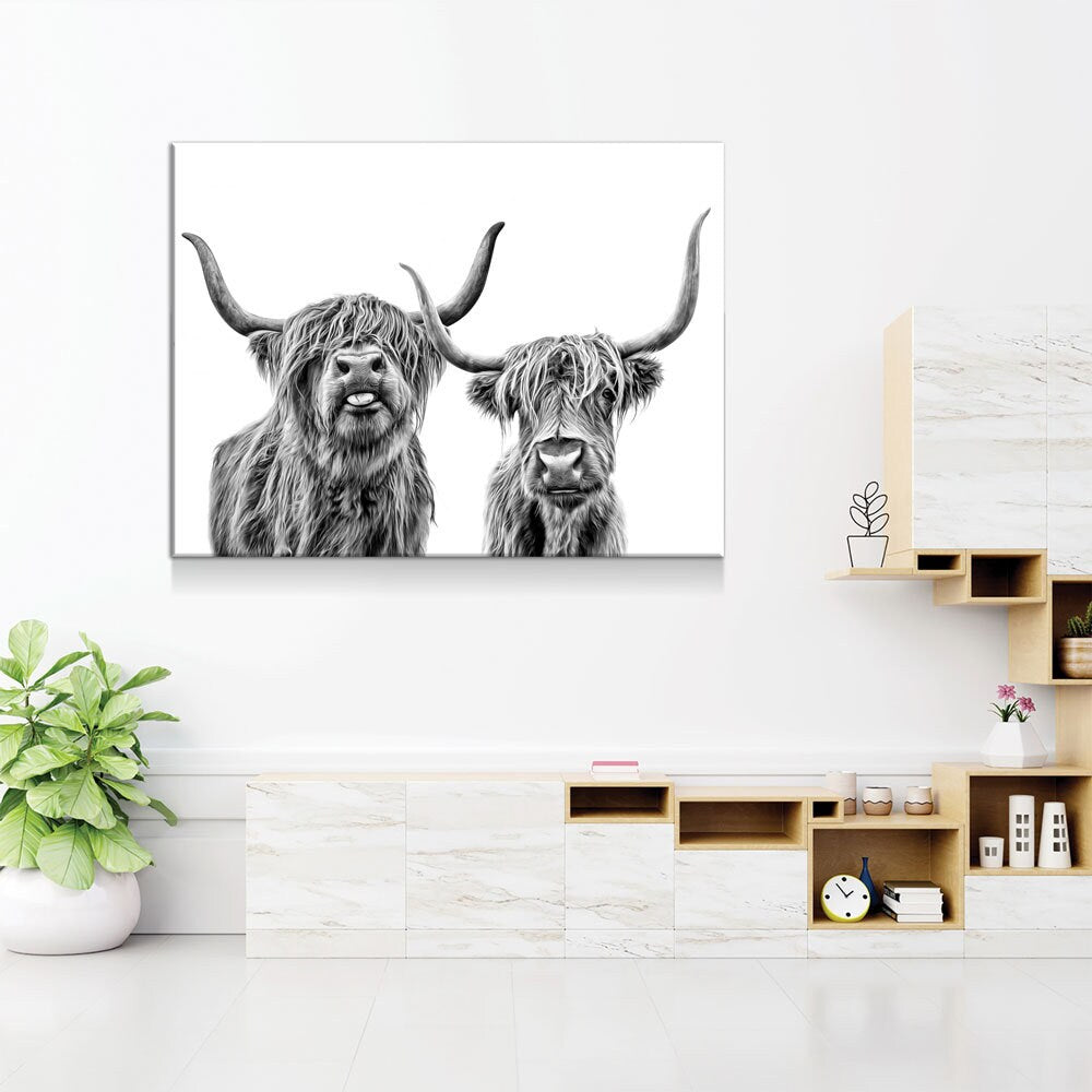 Highland Cows Canvas Wall Art