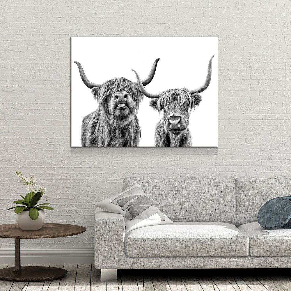 Highland Cows Canvas Wall Art