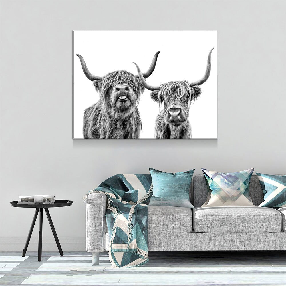 Highland Cows Canvas Wall Art
