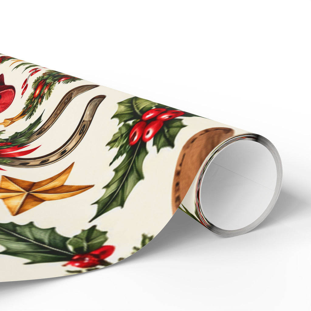 Christmas Hats & Horseshoes Wrapping Paper