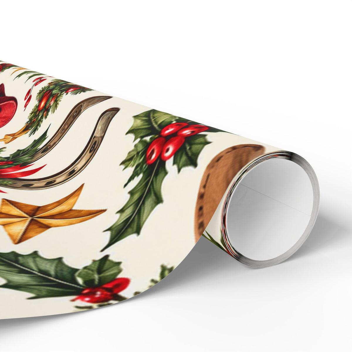 Christmas Hats & Horseshoes Wrapping Paper