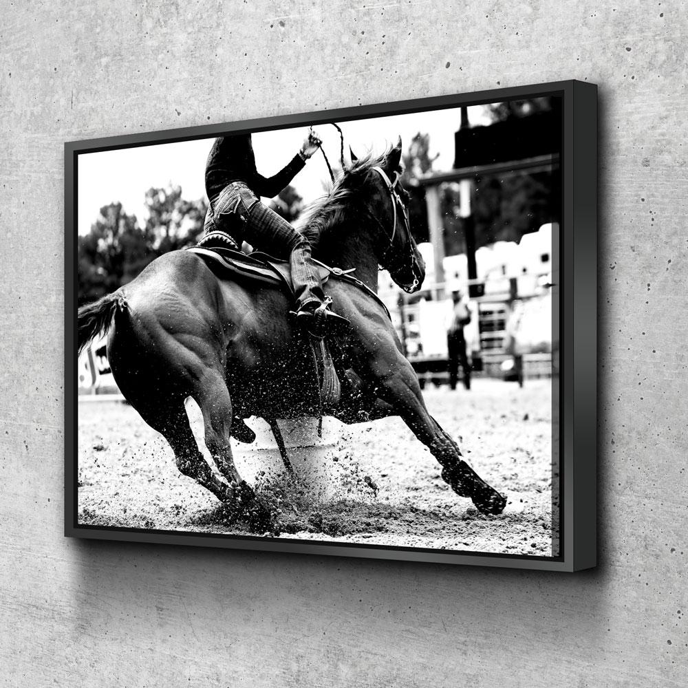 Barrel Racing Girl Canvas Wall Art