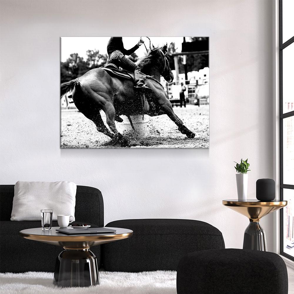 Barrel Racing Girl Canvas Wall Art