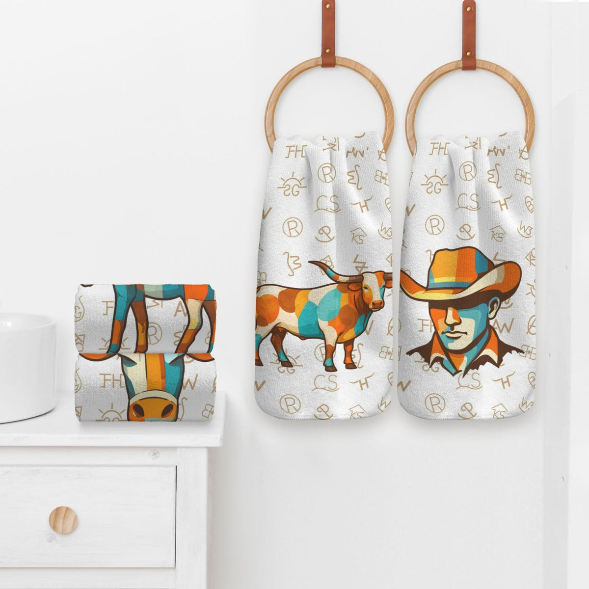 Baha Ranch Set of 4 Minimalistic Cowboy Western Cattle Brands