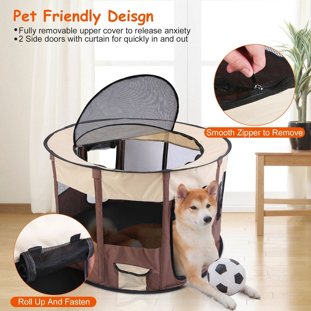 Foldable Playpen for Dog with Carry Bag