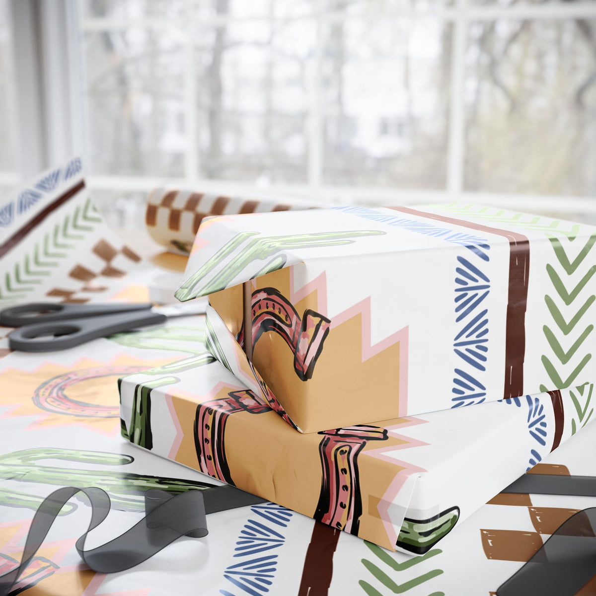 Western Holiday Wrapping Paper