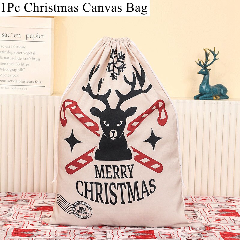 Christmas Bag New Year Christmas Canvas Gift Bag