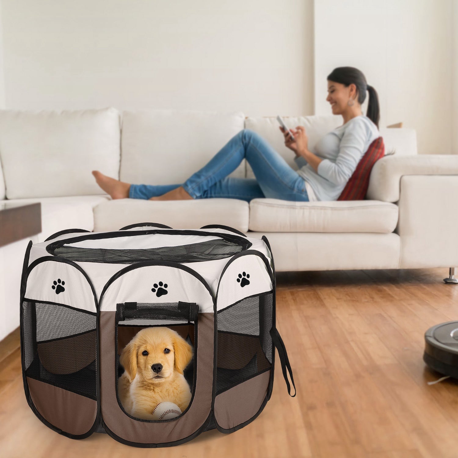 Portable Foldable Pet Tent Exercise Pen
