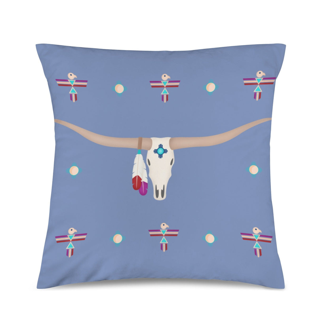 Baha Ranch Velvety Soft Southwest Longhorn Zia Pillow Cover