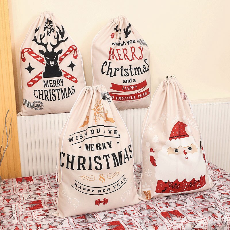 Christmas Bag New Year Christmas Canvas Gift Bag