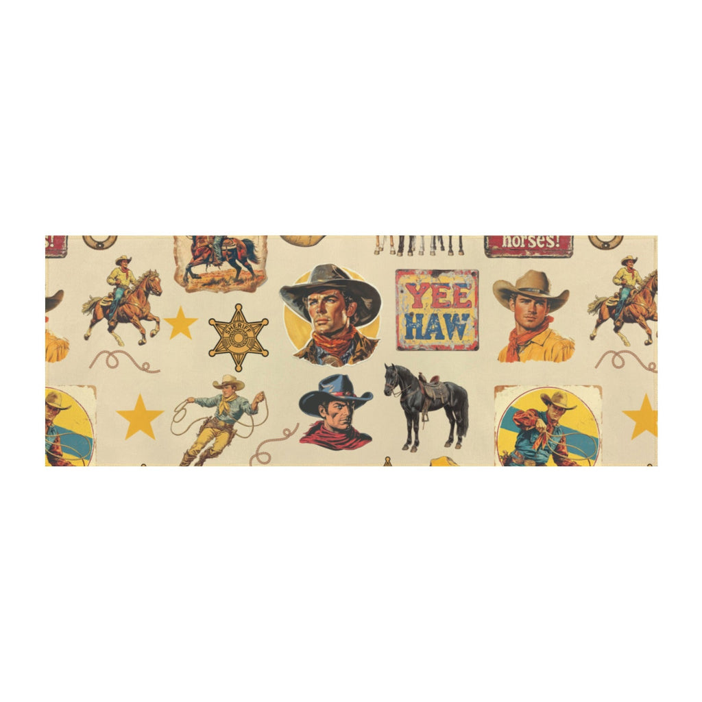 Vintage Cowboy Collage Floor Rug Runner Indoor 60" x 22"