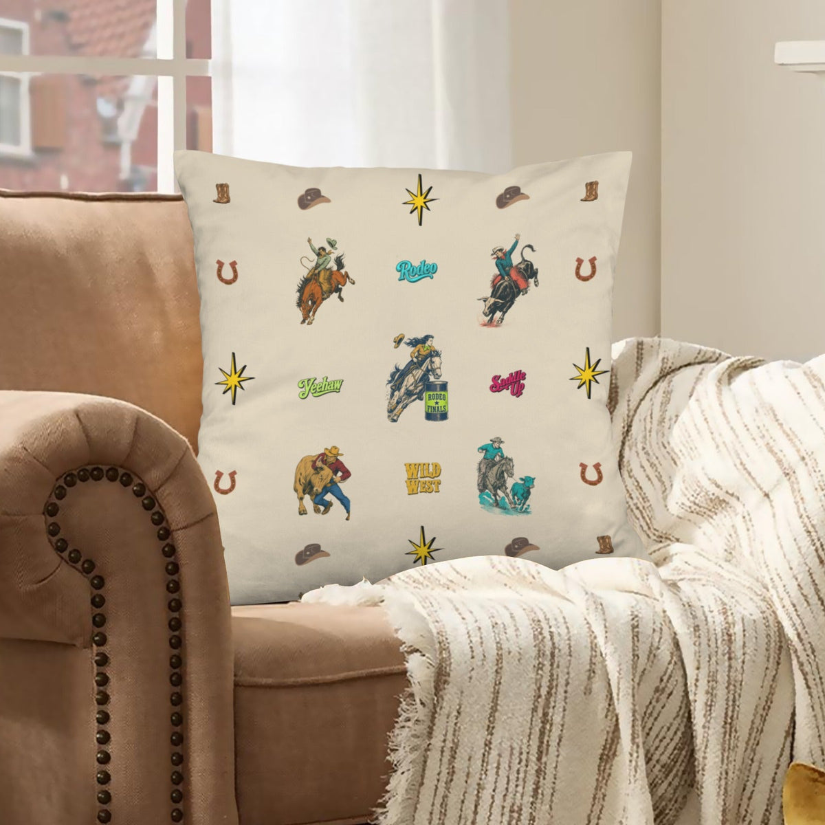 Baha Ranch The Last Round Up Throw Pillow