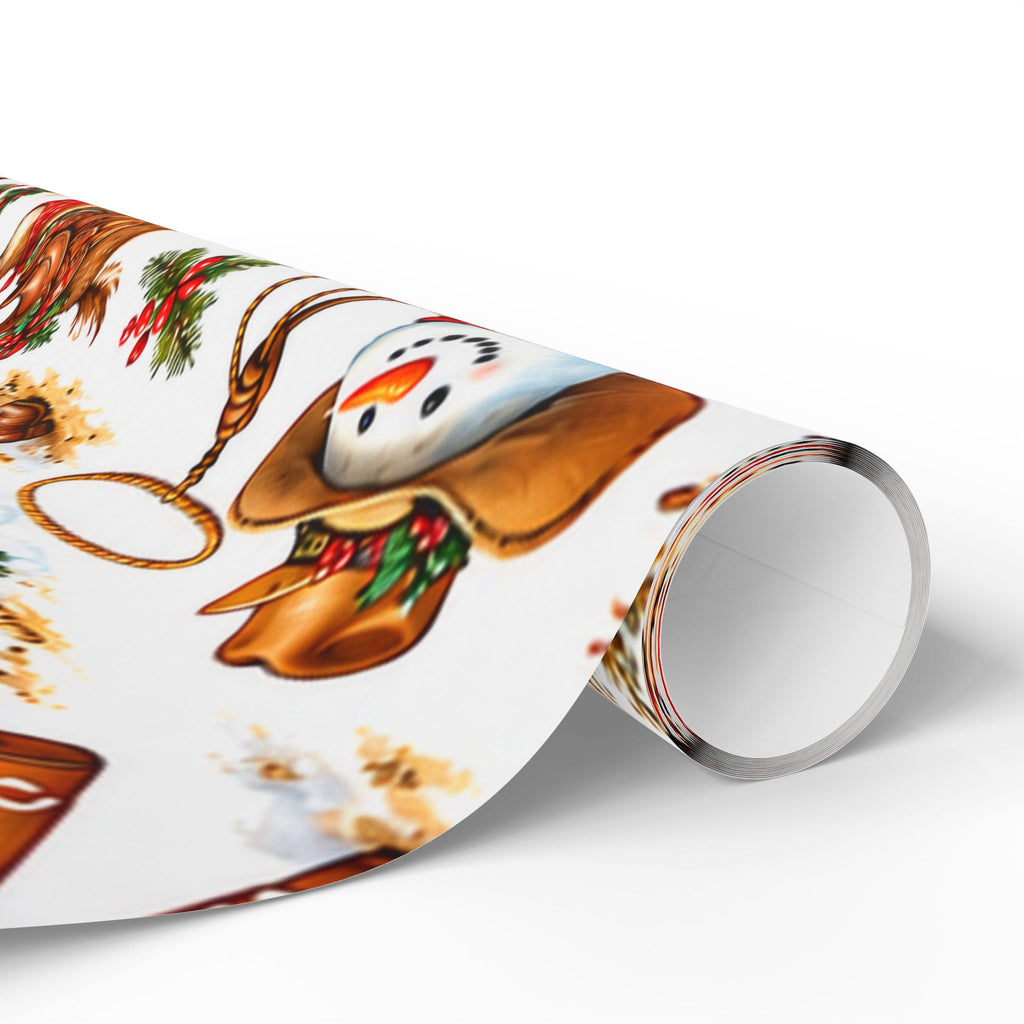 Cowboy Santa & Gingerbread Gang Christmas Wrapping Paper
